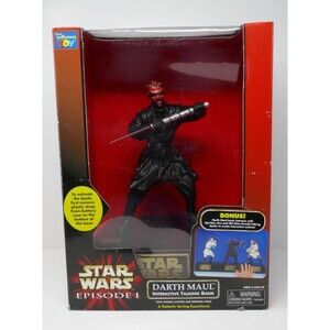 Thinkway Toys 1999 Star Wars Episode 1 Darth Maul Interactive Talking Bank WORKS